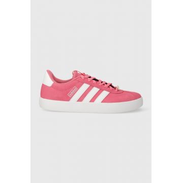 adidas sneakers din piele intoarsă COURT culoarea roz ID9075