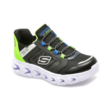 Pantofi SKECHERS negri, HYPNO-FLASH 2.0, din piele ecologica