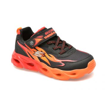 Pantofi SKECHERS negri, THERMO-FLASH, din piele ecologica