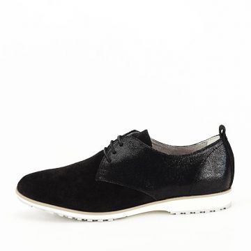 Pantofi oxford din piele naturala negri Selena 01