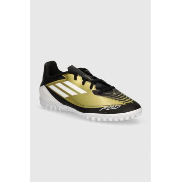 adidas Performance ghete de fotbal turfy F50 Club Messi culoarea auriu, IG9330