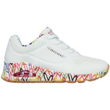 Pantofi sport femei Skechers Uno - Loving Love 155506-WHT