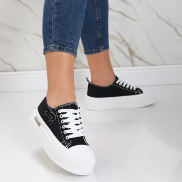 Sneakers dama albi din textil Carrie