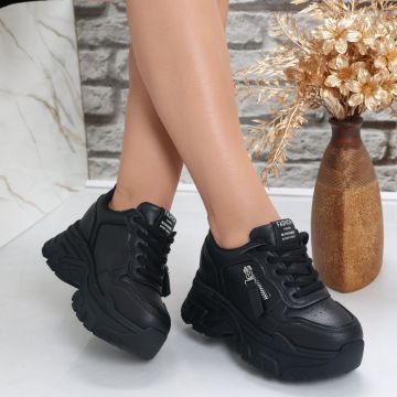 Sneakers dama Negri din Piele Ecologica Mirhan