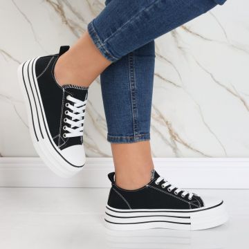 Sneakers dama negru din textil Elsie