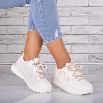 Adidasi dama Bej/kaki din Piele Eco/ Textil Avena Adidasi dama Bej/kaki din Piele Eco/ Textil Avena