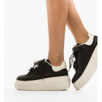 Sneakers dama Diflor Negri Sneakers dama Diflor Negri
