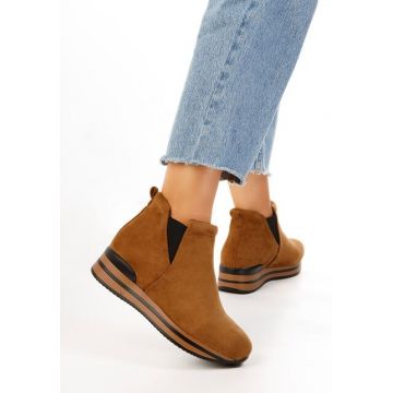 Sneakers cu platforma camel Sanera