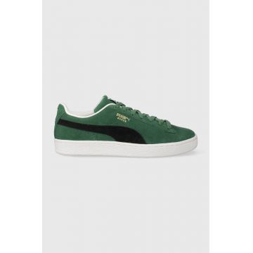 Puma sneakers din piele întoarsă Suede Classic XXI culoarea verde 374915