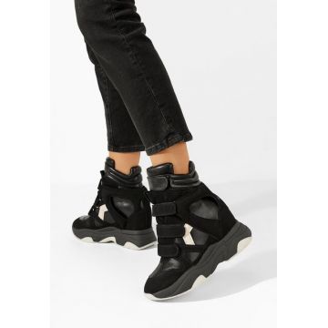 Sneakers dama cu platforma Kata negri